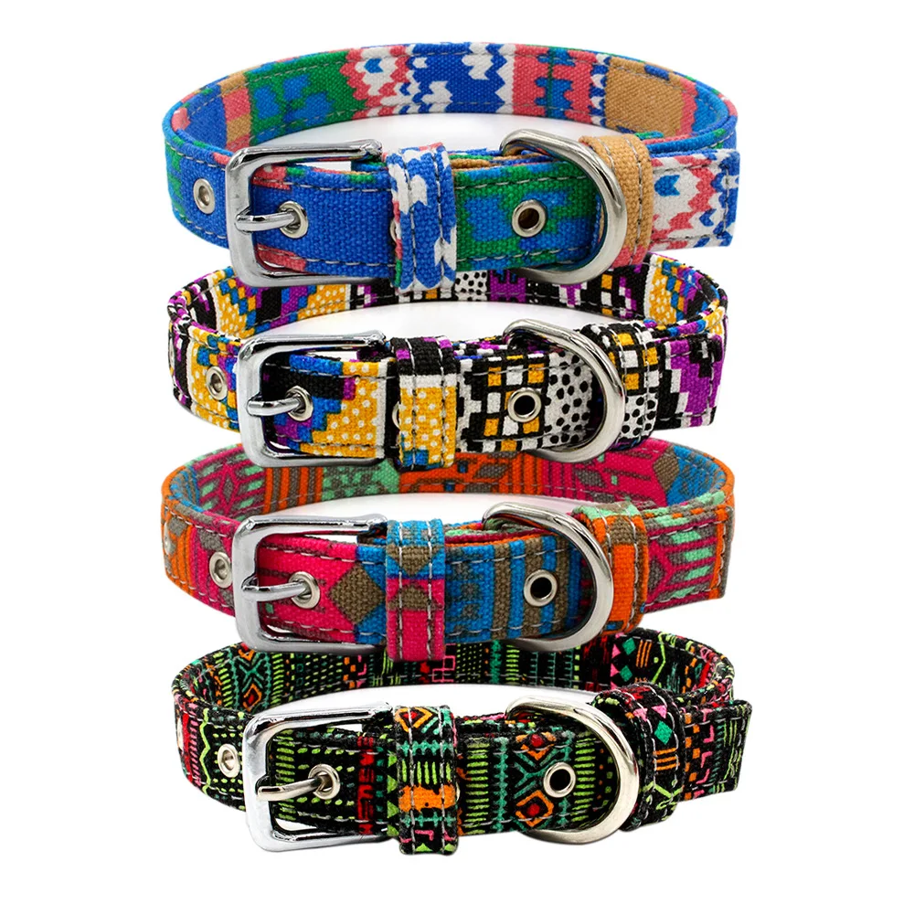 

New Pet Collar Double Layer Colorful Fabric Pet Dog Collar Traction Dog Leash Pet Cat Dog Harness and Leash Set Dog Accessories