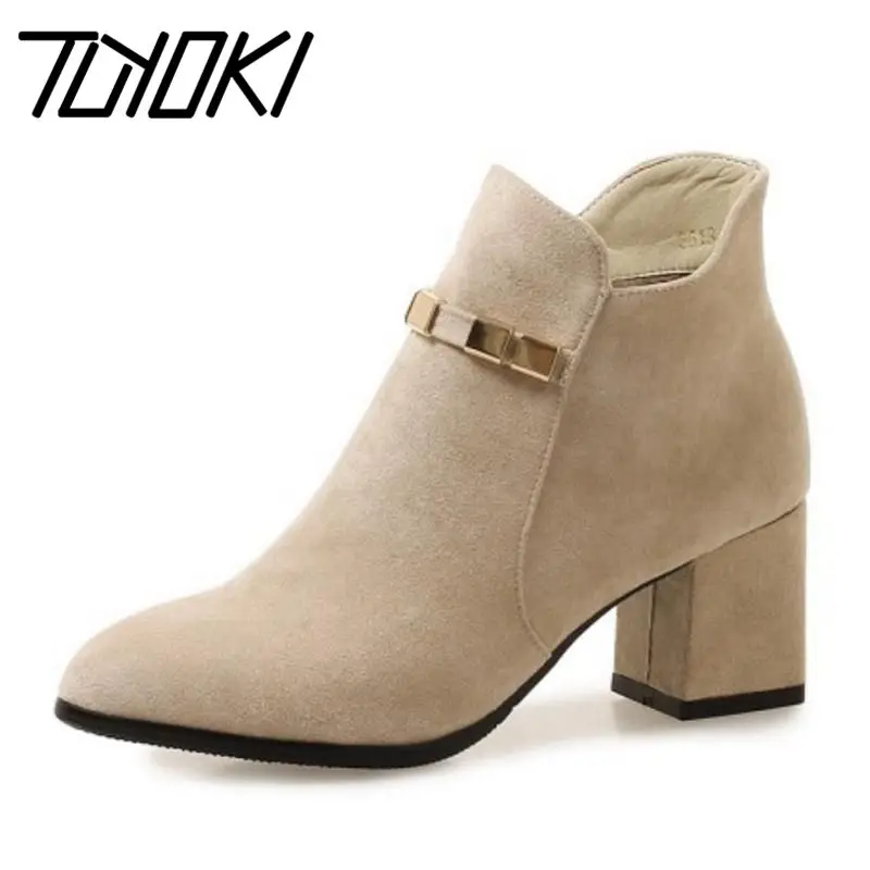 Tuyoki женская обувь зимние женские ботинки на высоком каблуке с острым носком