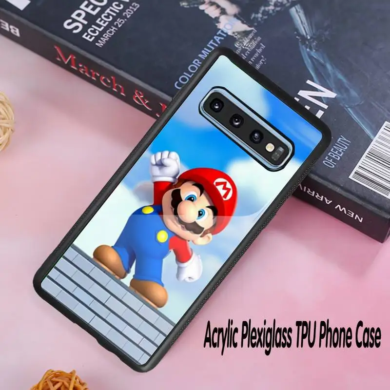 

Uncle Mario Phone Case Acrylic Plexiglass TPU phone case For Samsung Galaxy S8 S9 S10 s10e S20 PLUS ULTRA S6edge