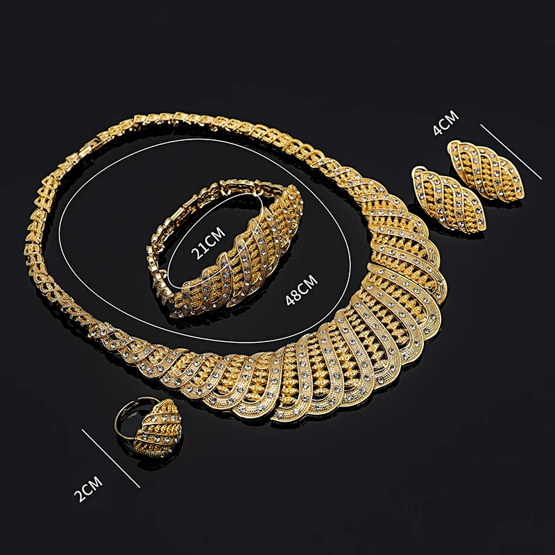 

Fani 2020 nigerian women wedding jewelry set Brand fashion african Bridal Jewelry set Wholesale Dubai gold Colorful jewelry set
