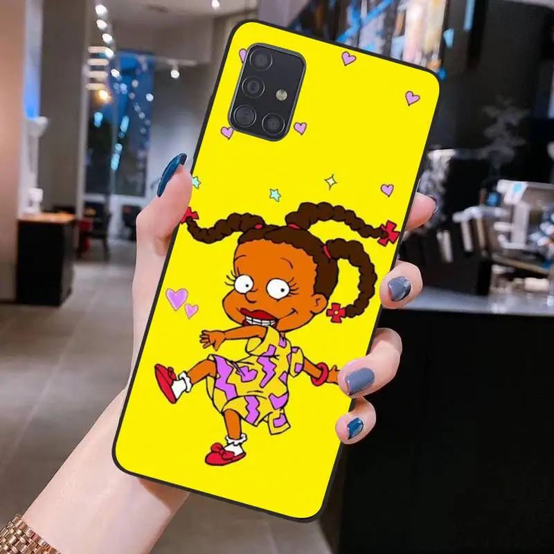 

NBDRUICAI Cute Anime Rugrat Silicone Black Phone Case for Samsung S20 plus Ultra S6 S7 edge S8 S9 plus S10 5G lite 2020