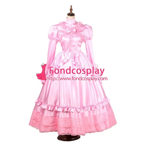 

Gothic lolita pink Satin long dress Tailor-made [G1783]