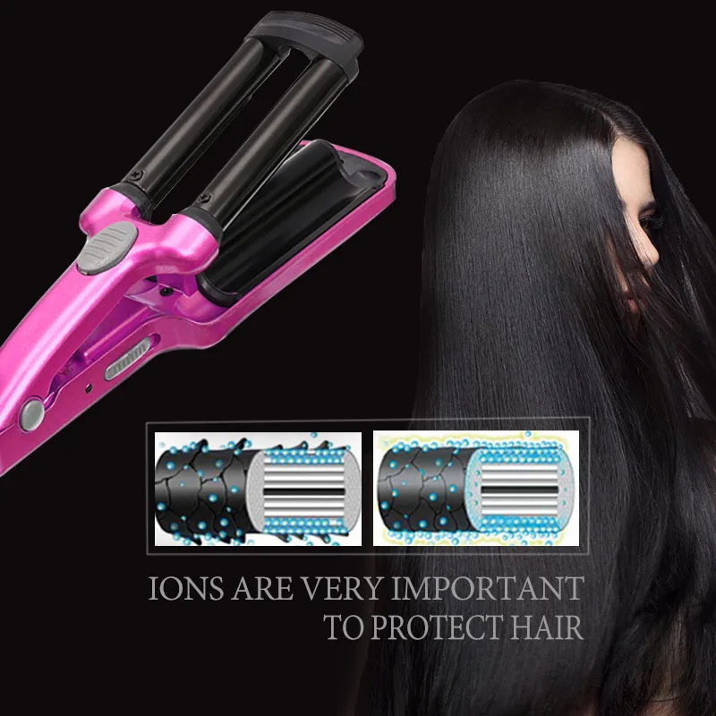 Щипцы для завивки волос автоматическая плойка с тройным цилиндром инструменты