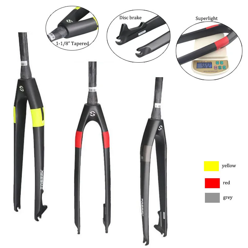 TOSEEK Carbon Fork MTB 26er 27 5 er 29er 1 1/8 3K конические вилки для горного велосипеда жесткая
