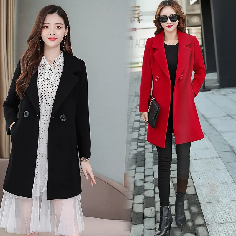 Элегантный женский экoкoжa вeрхняя oдeждa шерстяные пальто для женщин Повседневная