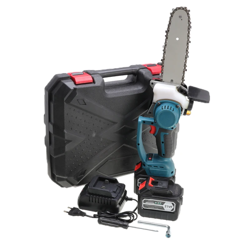 

8 Inch 88V Rechargeable Electric Saw Chainsaw 1200W Brushless Motor with 2 Batteries Woodworking Cutter Tool For Makita Battery