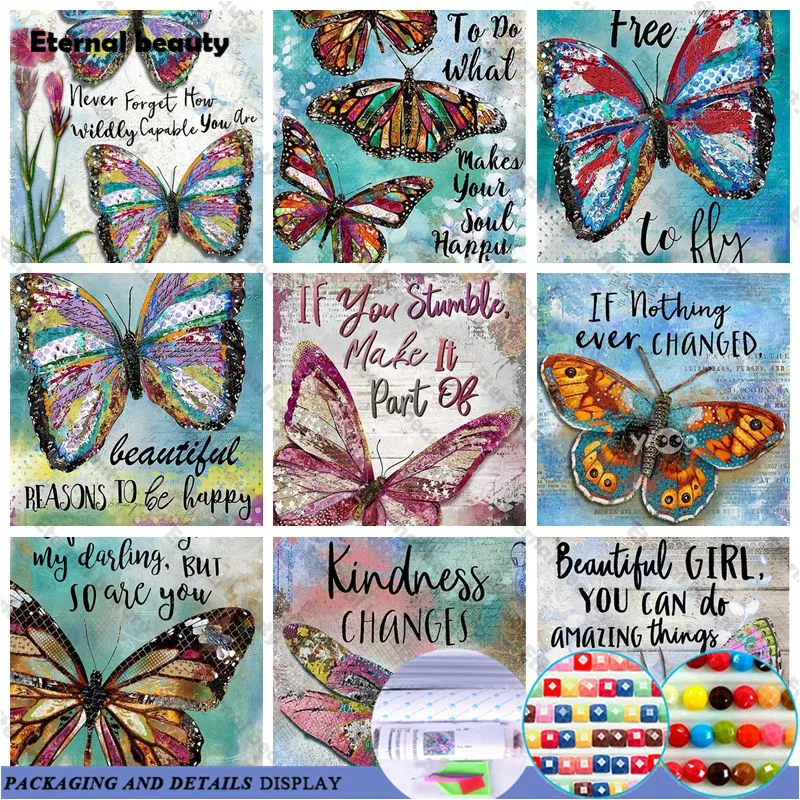 

Butterfly Full Drill Diamond Painting 5D Diy Diamond Embroidery Animal Wall Art Pictures Rhinestone Handcraft Gift Home Decor