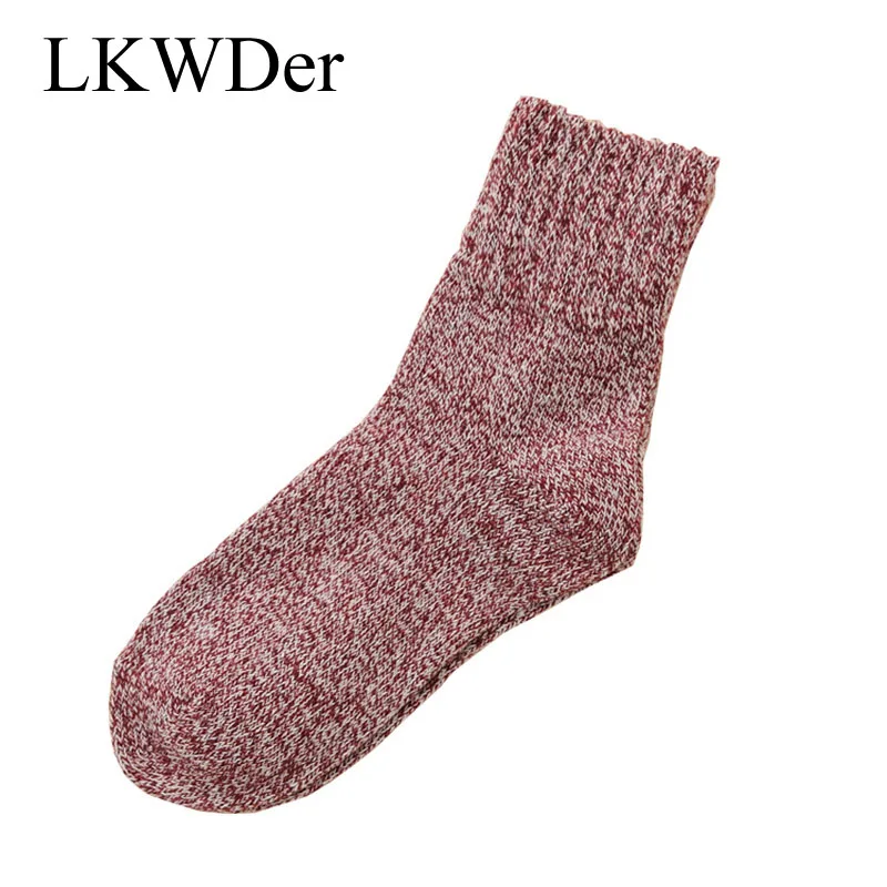 LKWDer 5 пар одноцветные женские носки простые зимние шерстяные толстые теплые