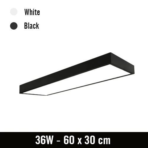 60x30cm 36W Современный светодиодный потолочный светильник, лампа для поверхностного монтажа, прямоугольная панель, пульт дистанционного управления, для офиса, спальни, гостиной, кабинета, светильник, 110 В, 220 В - Цвет корпуса: 60x30cm 36W