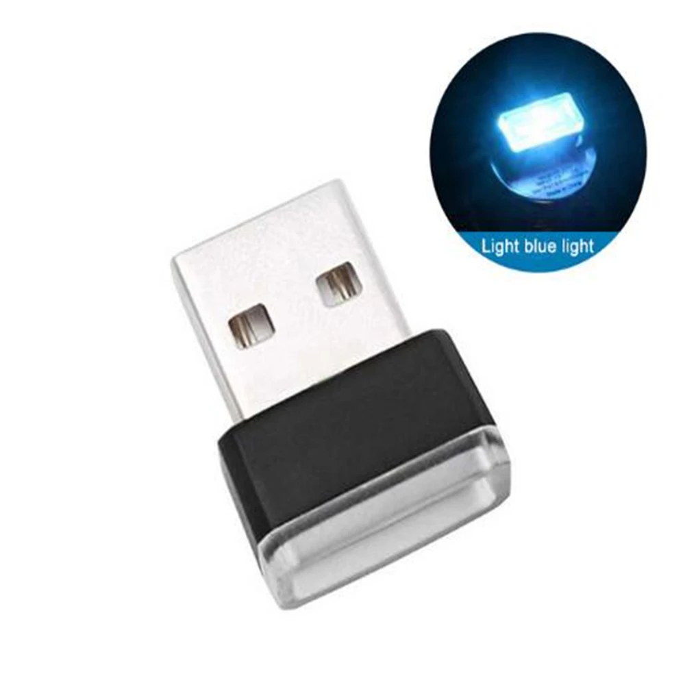Ice Blue Мини USB светильник светодиодный модельный автомобильный окружающий светильник неоновый интерьерный светильник Автомобильные украшения(7 цветов на светильник - Испускаемый цвет: Ice Blue