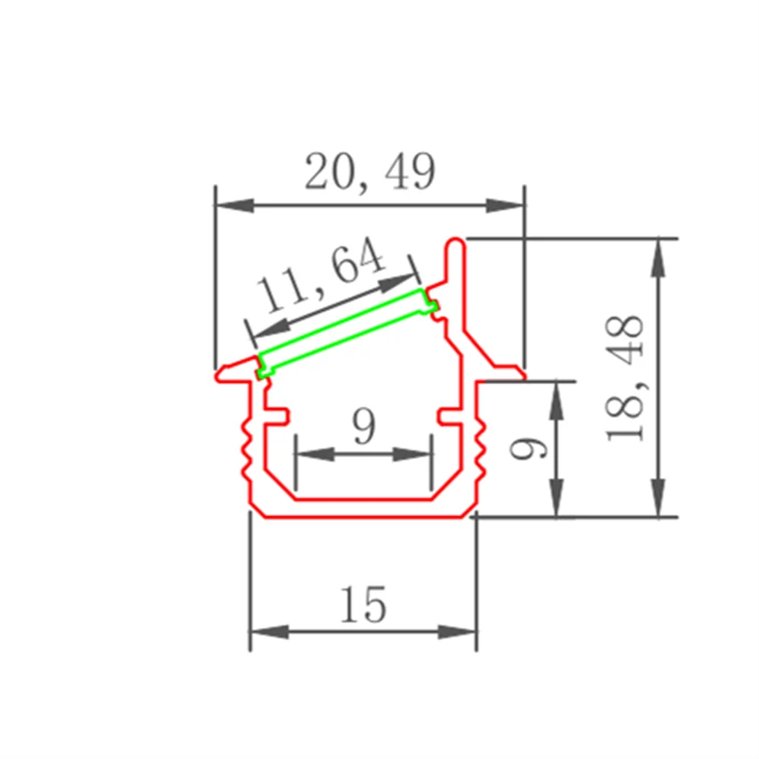 Economici Trasporto Libero 2 M/pz 50 M/lotto Profilo In Alluminio Con La Copertura Lattea E Alla Fine Cappellini E Clip