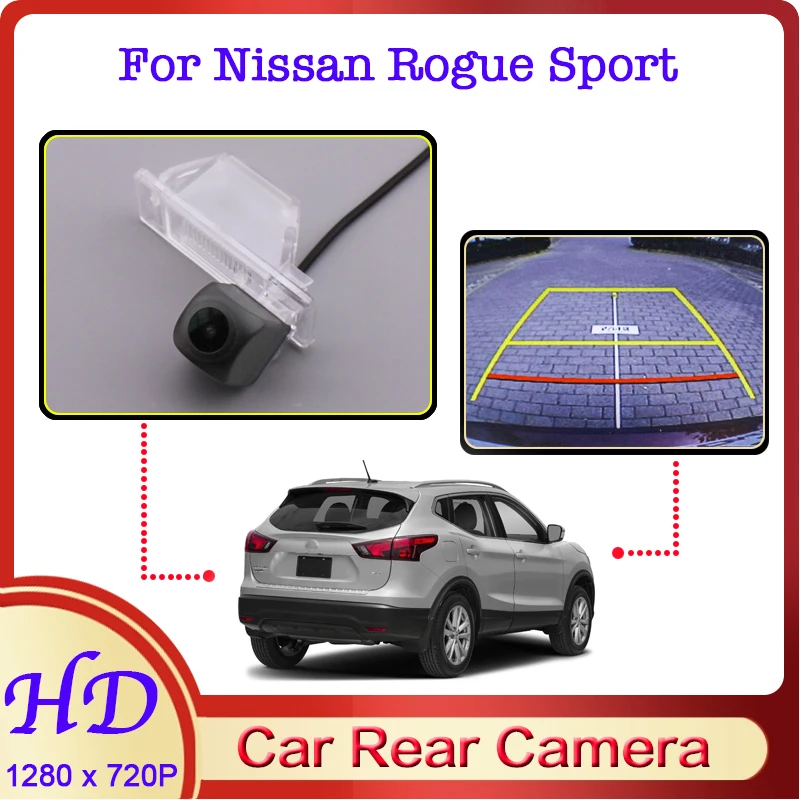 

Автомобильная камера заднего вида «рыбий глаз» для Nissan Rogue Sport 2017 ~ 2022, HD камера заднего вида с функцией ночного видения, 720P