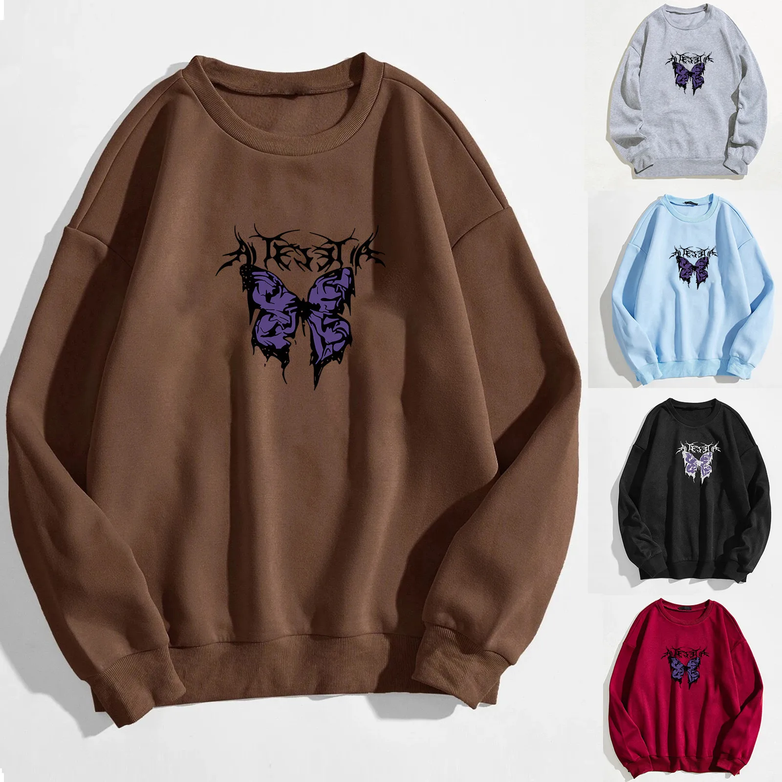 

Женская толстовка с длинным рукавом, свободного покроя, с принтом