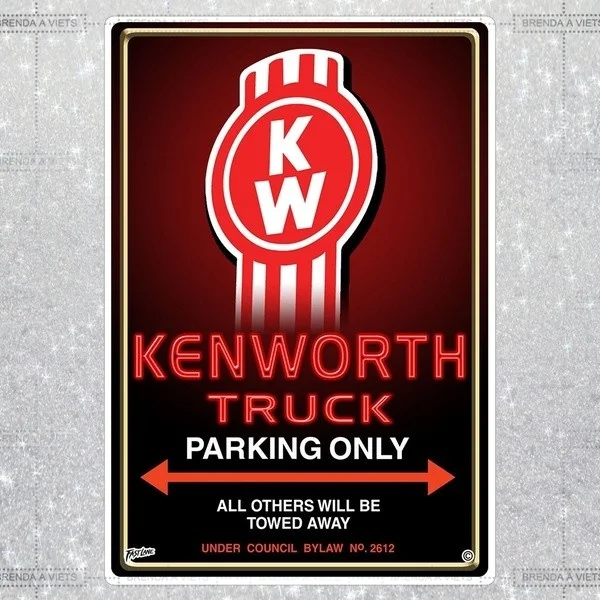 

Metal Tin Sign Poster Wall Plaque Kenworth Tru Parking Only Tin Sign Metal Sign