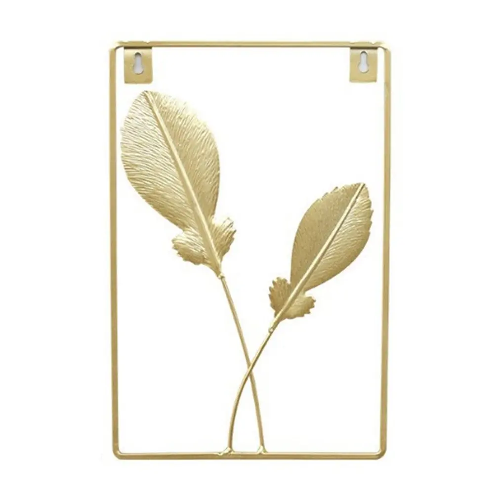 

Wrought Iron Palm Leaf Golden 3D Wall Hanging Decoration Nordic Style Living Room Background Wall Decoration