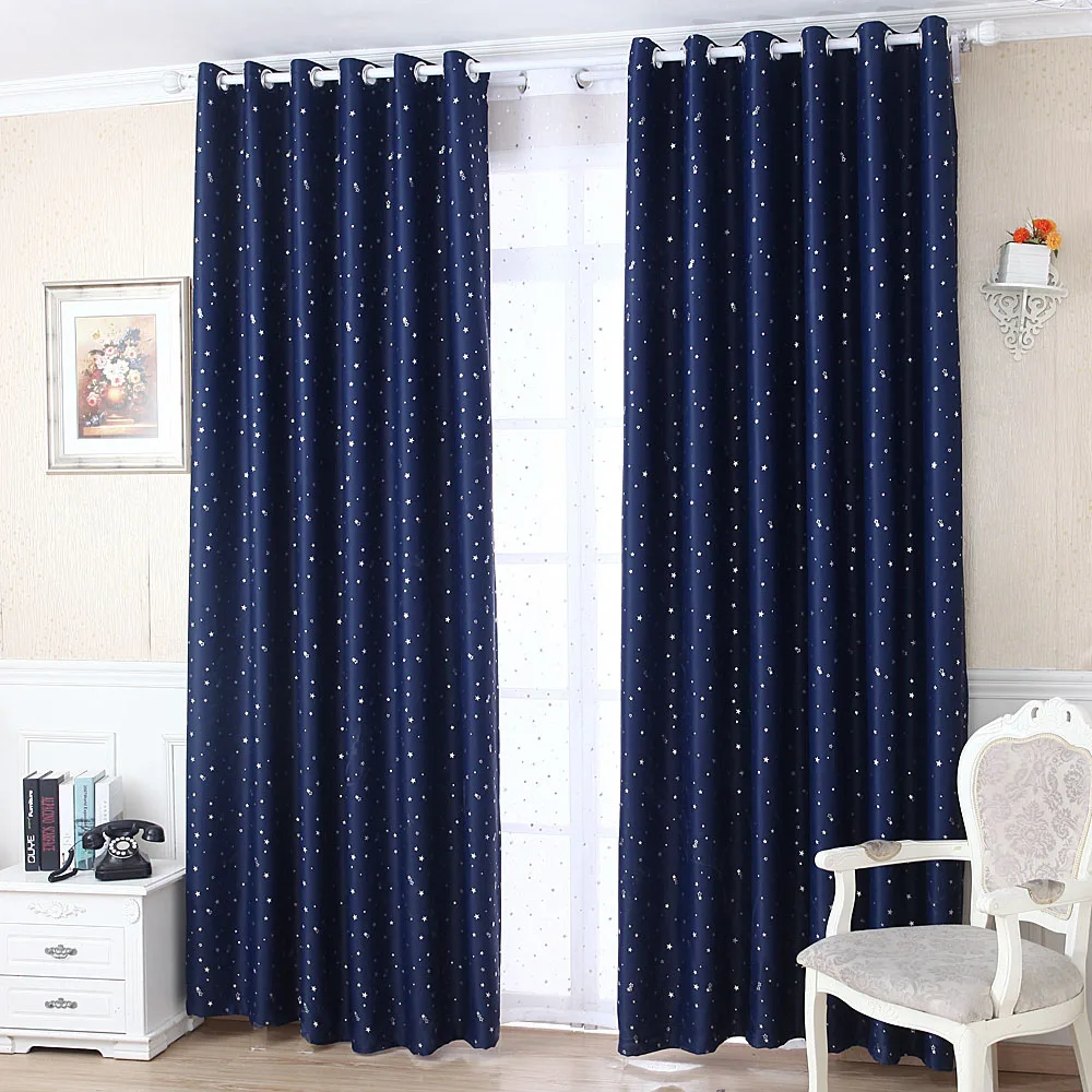 Серебристая фольга блестящая занавеска со звездами для спальни мультяшная
