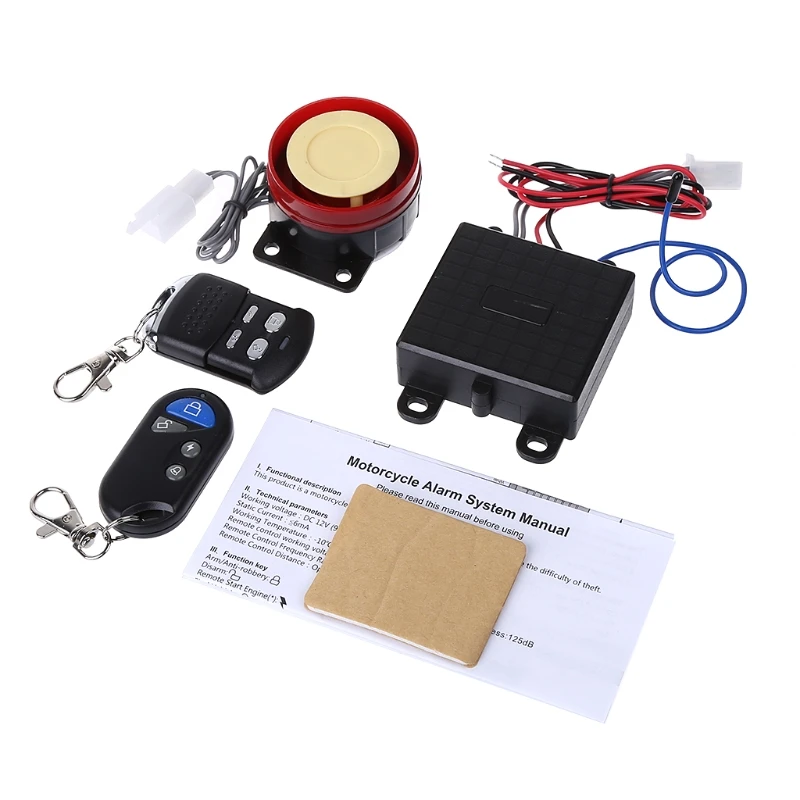 

K0AF Scooter Car Security Alarm System Remote Control 12V Anti-theft Bike Motorcycle