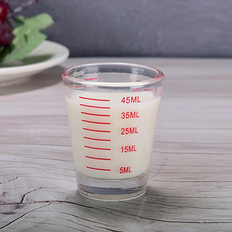 Стеклянная мерная чашка 30/60 мл стеклянная унция для эспрессо со шкалой кухонные