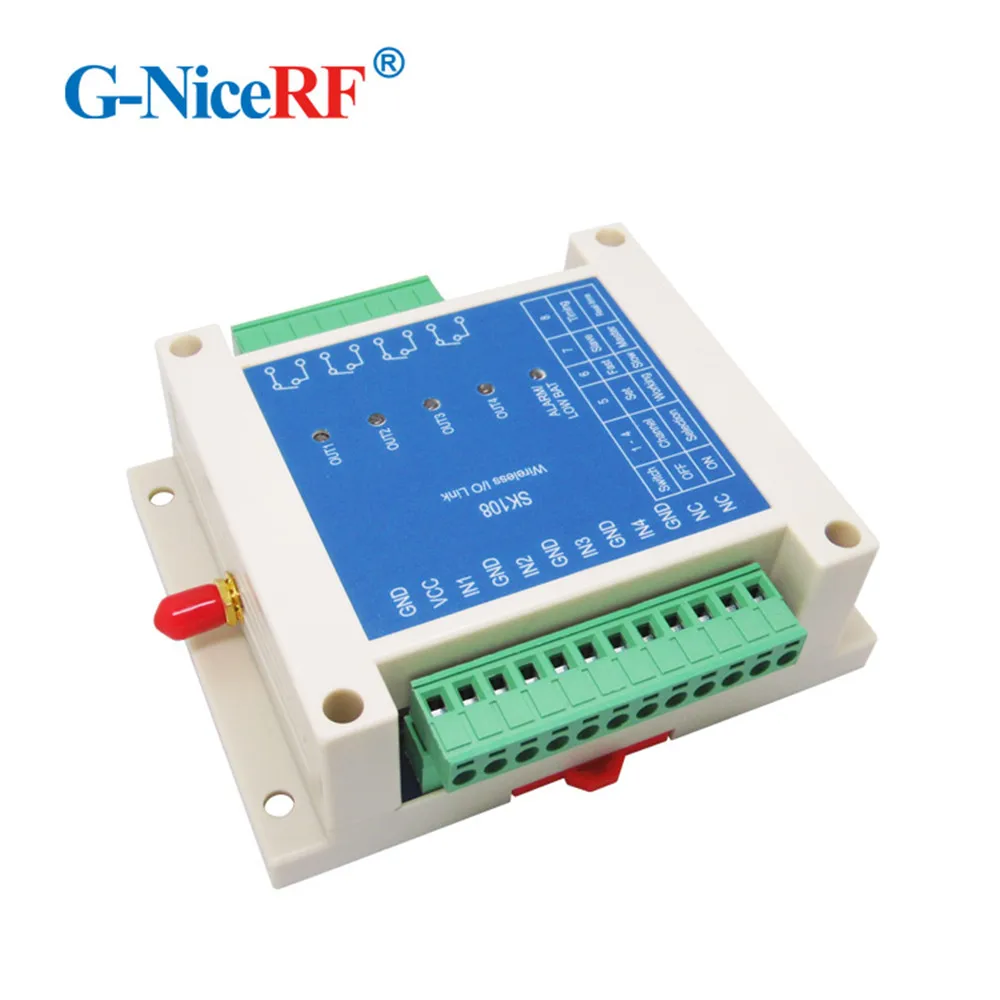 FREE SHIPPING 2PCS/Lot SK108 Four Channels Industrial 3km Long Distance 433/470/868/915MHz Wireless Remote Control Switch Module