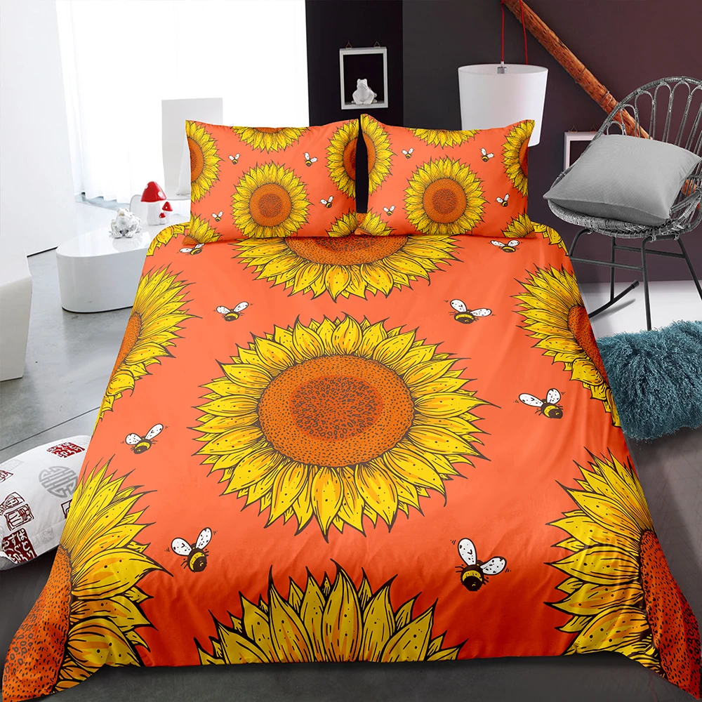 Подсолнух пчела одеяло постельные принадлежности наборы микрофибра