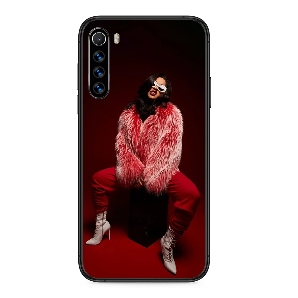 Чехол Cardi B Женский для телефона Xiaomi Redmi Note 4A 4X 5 6 6A 7 7A 8 8A 4 5A 8T Plus Pro черный