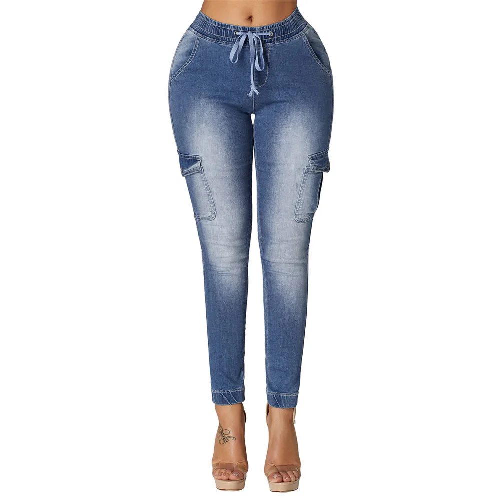 

Jeans Women's Spring and Autumn New European Version Show Thin and Tight Leggings Pants Waist Elastic High Waist Pants