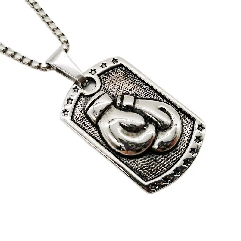 Ожерелье с кулоном в стиле панк из нержавеющей стали 316L хип хоп боксерская