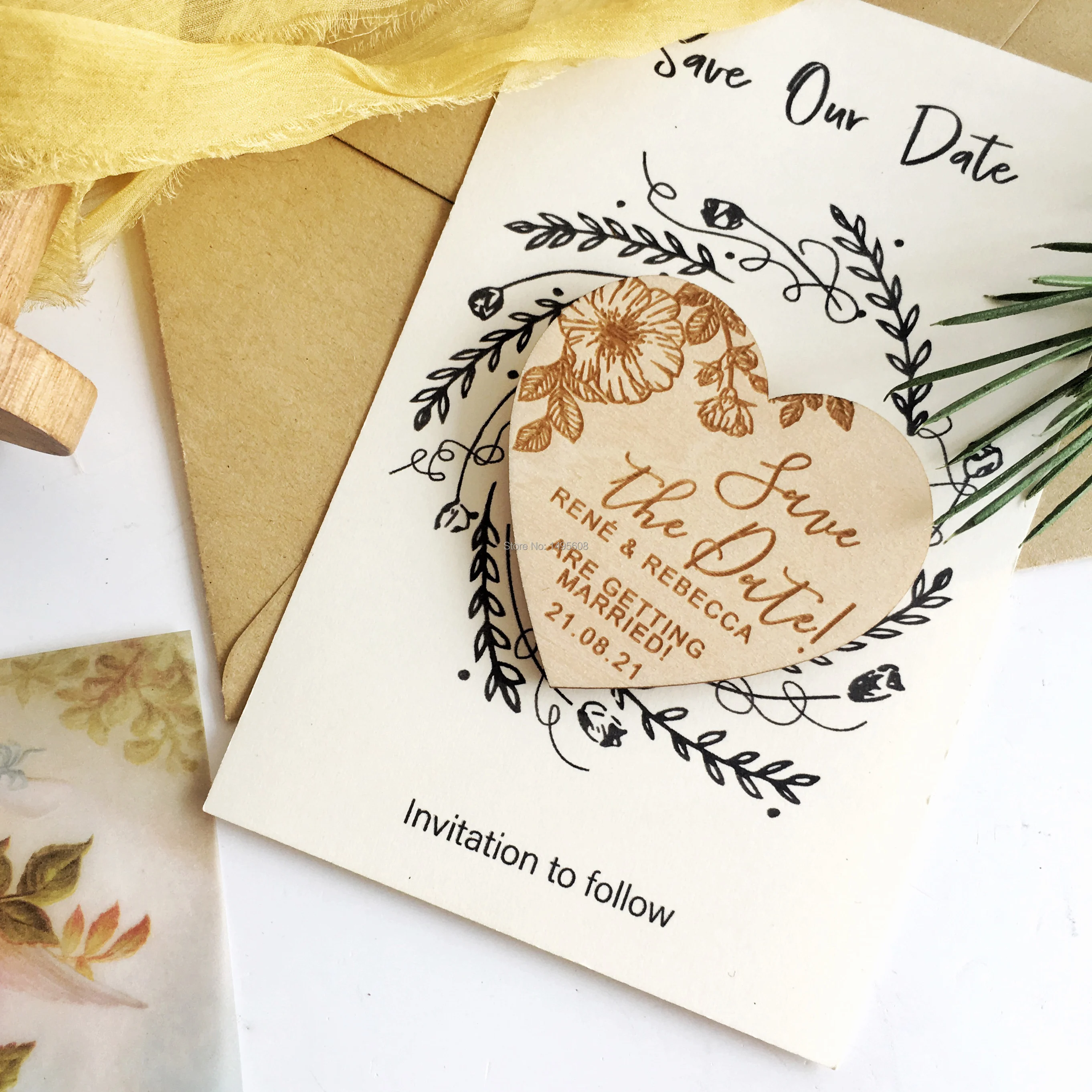 Магниты на свадьбу для сохранения даты деревянные подарка заказ