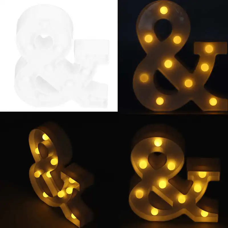

LED Luminous Letter Shape Lamp with 10 Lamp Beads Layout Decoration Warm White Light for Home Ballon