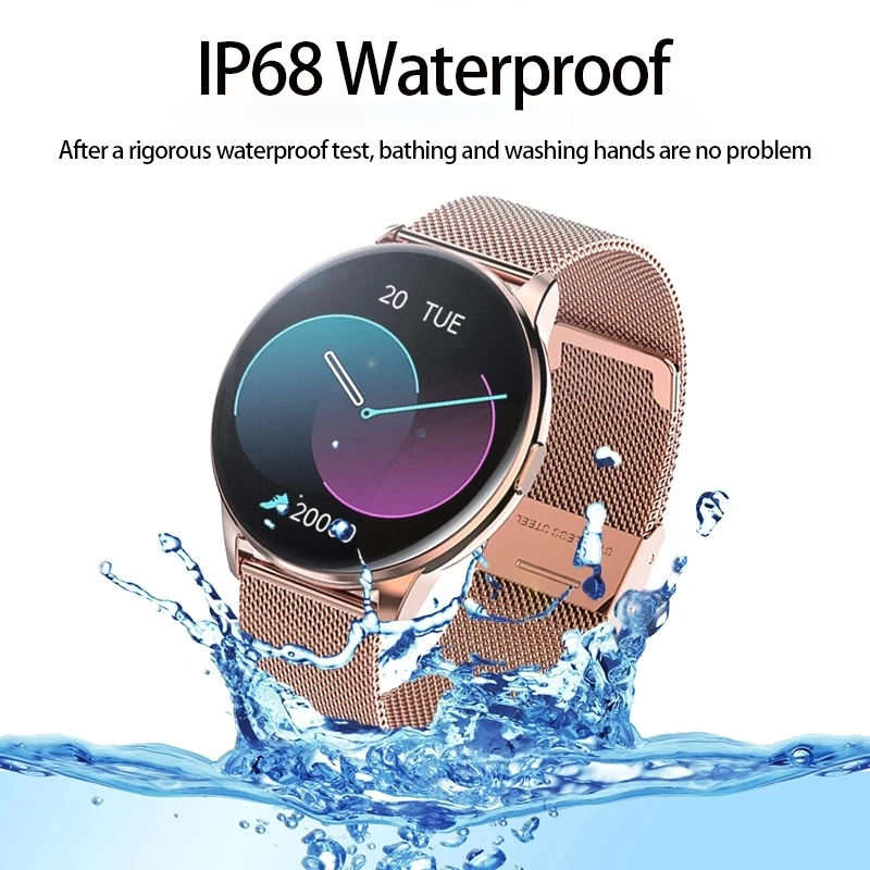 2021 new fashion ladies smart watch full screen touch ip68 waterproof heart rate monitoring womens watches for android ios box free global shipping