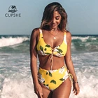 CUPSHE, желтый, Цветочный, высокая талия, бикини, наборы, купальник для женщин, сексуальный, на шнуровке, танка, два предмета, купальники, 2022, новые пляжные купальные костюмы