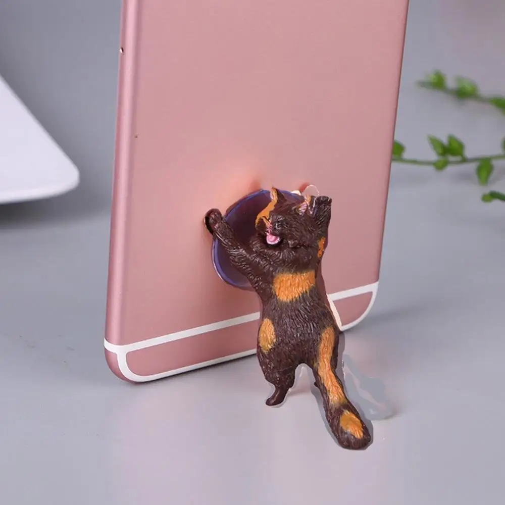 Kawaii милый кот планшет подставка-держатель для сотового телефона на присоске универсальное настольное крепление - Цвет: Yellow Brown