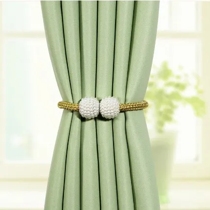 

Hooks for Curtains Tie Backs Home Decoration Accessories Pearl Magnetic Window Curtains Holders Tiebacks Rings Holdbacks Clips
