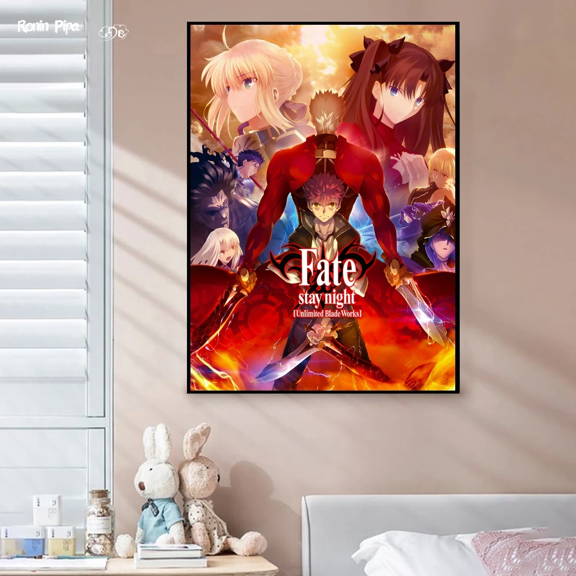 

Картина на холсте с рисунком Fate Stay Night плакат в стиле аниме, фильм, настенные картины для гостиной, домашний декор (без рамки)