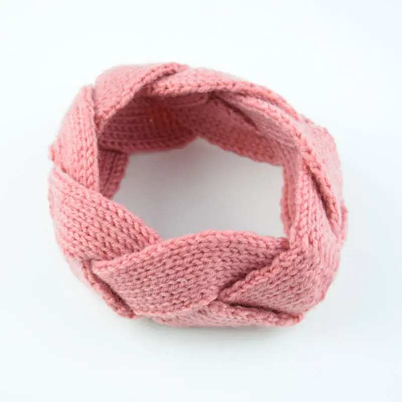 Модная зимняя теплая повязка на голову с ушами вязаная крючком аксессуары для