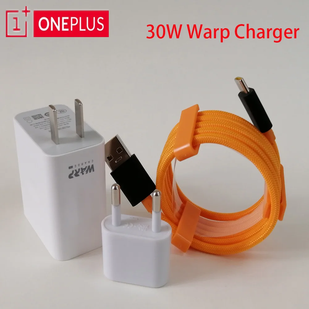 Оригинальный адаптер питания OnePlus Warp Charge 30 Вт EU US charger кабель для быстрой зарядки 7