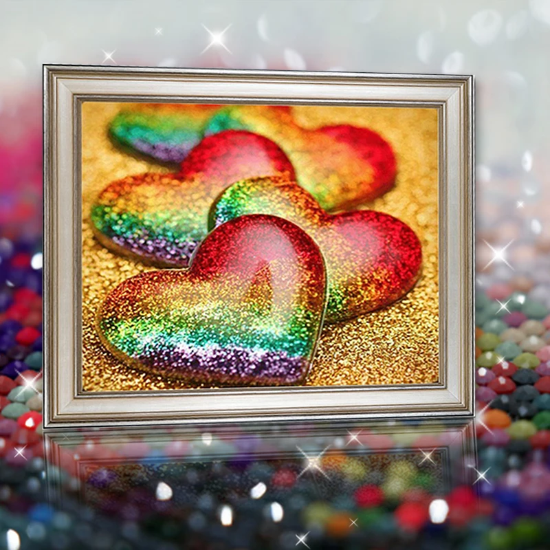 Loving heart 1 DIY полная дрель алмазная живопись квадратный/pebble круглый бриллиант для украшения дома Новое поступление подарок на день Святого Валентина украшения - Цвет: Loving heart 1