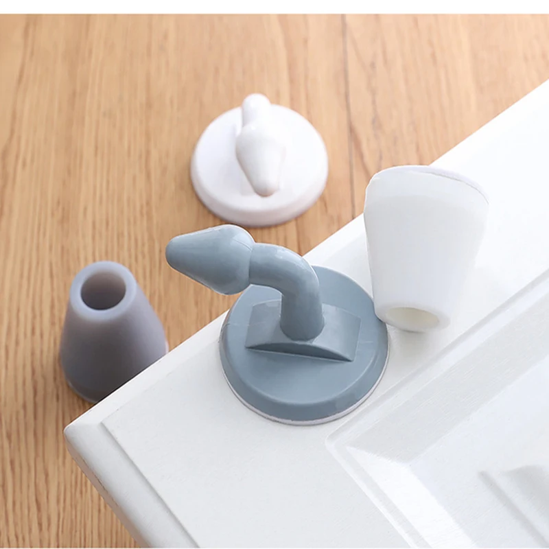 

Mute Non-Punch Silicone Door Stopper Creative Safety Shock Absorber Bumpers Mute Door Stopper Furniture Hardware Baby Protection