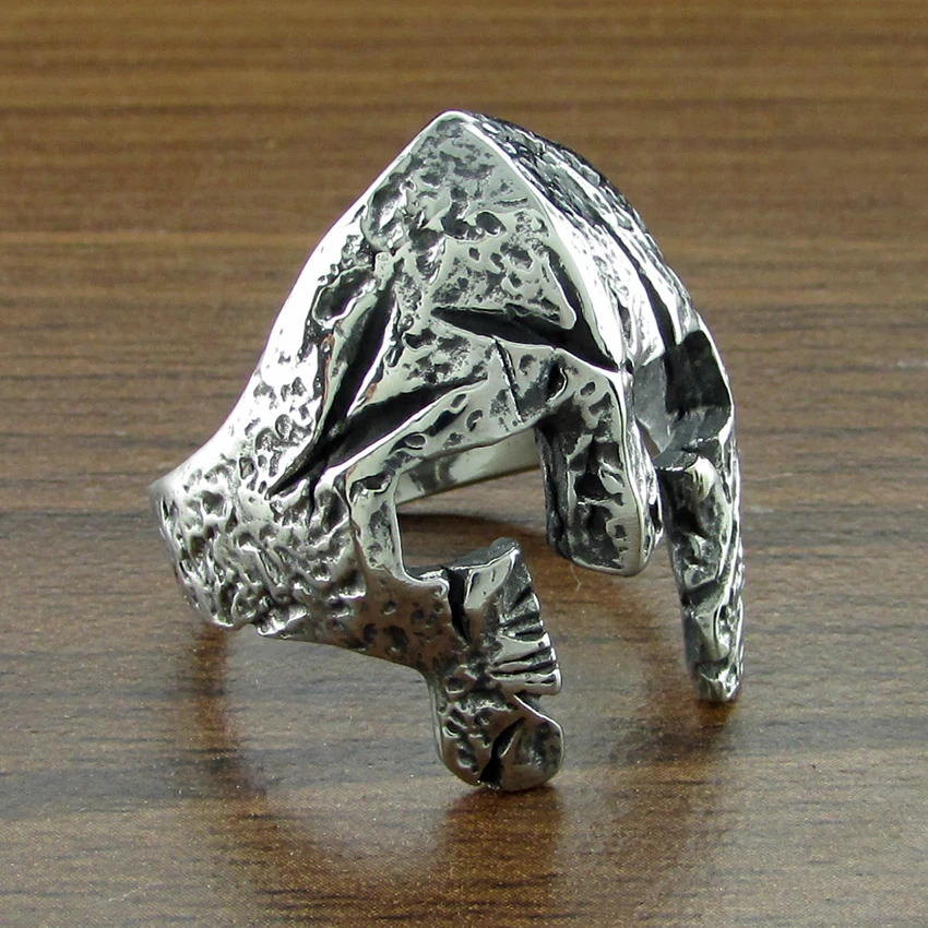 Бесплатная доставка Панк 316L нержавеющая сталь спартанская кольцо шлем маска