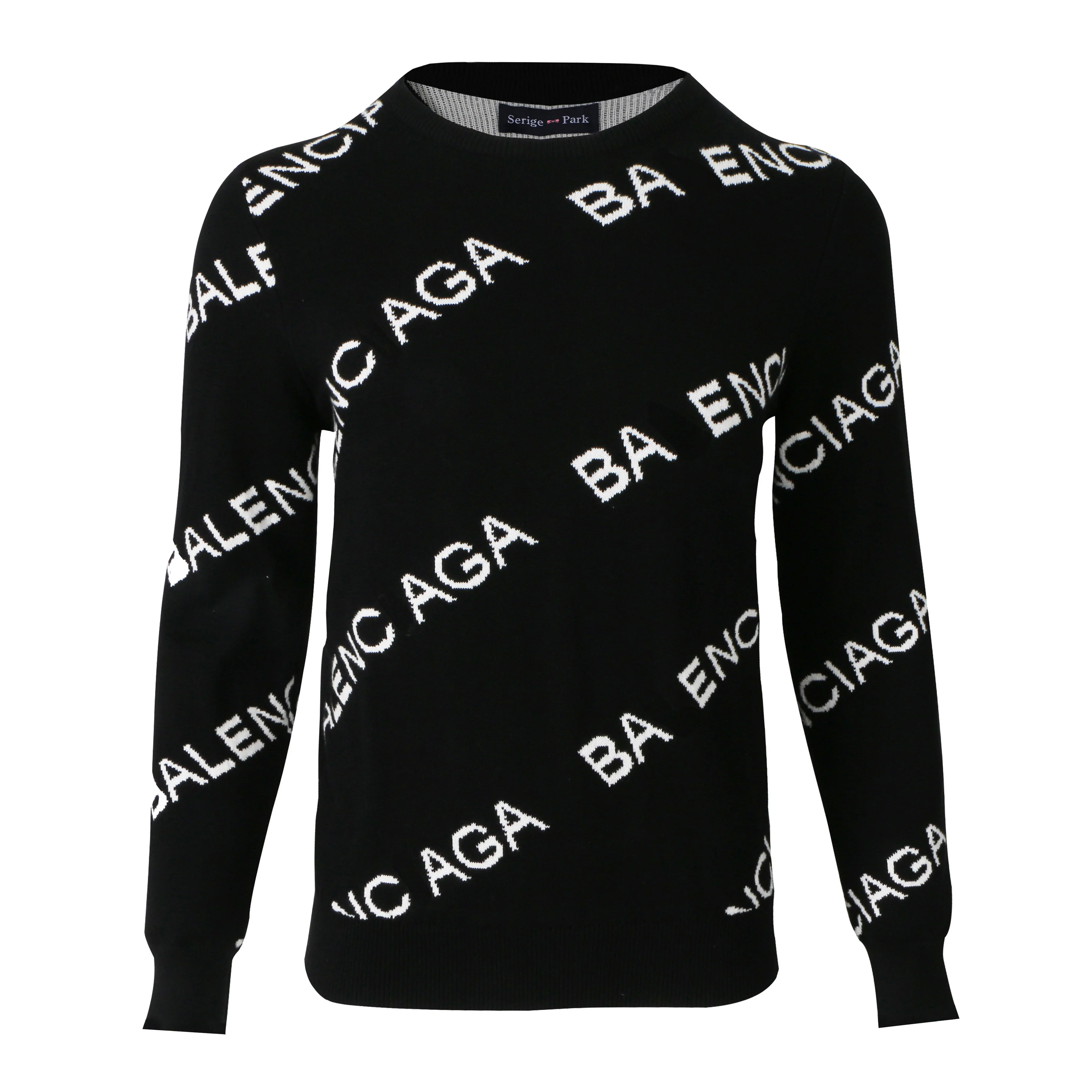 2019 новый роскошный бренд BBALENCIACACA весна зима мужской хлопковый свитер с круглым