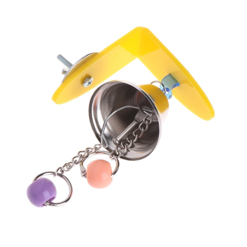 

Parrot Bell Toys Birds Chewing Hanging Cage Bite Accessories Parakeet Beads Play 95AA