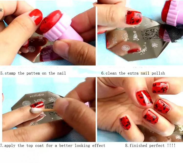 Набор штампов для дизайна ногтей круглый набор из нержавеющей стали