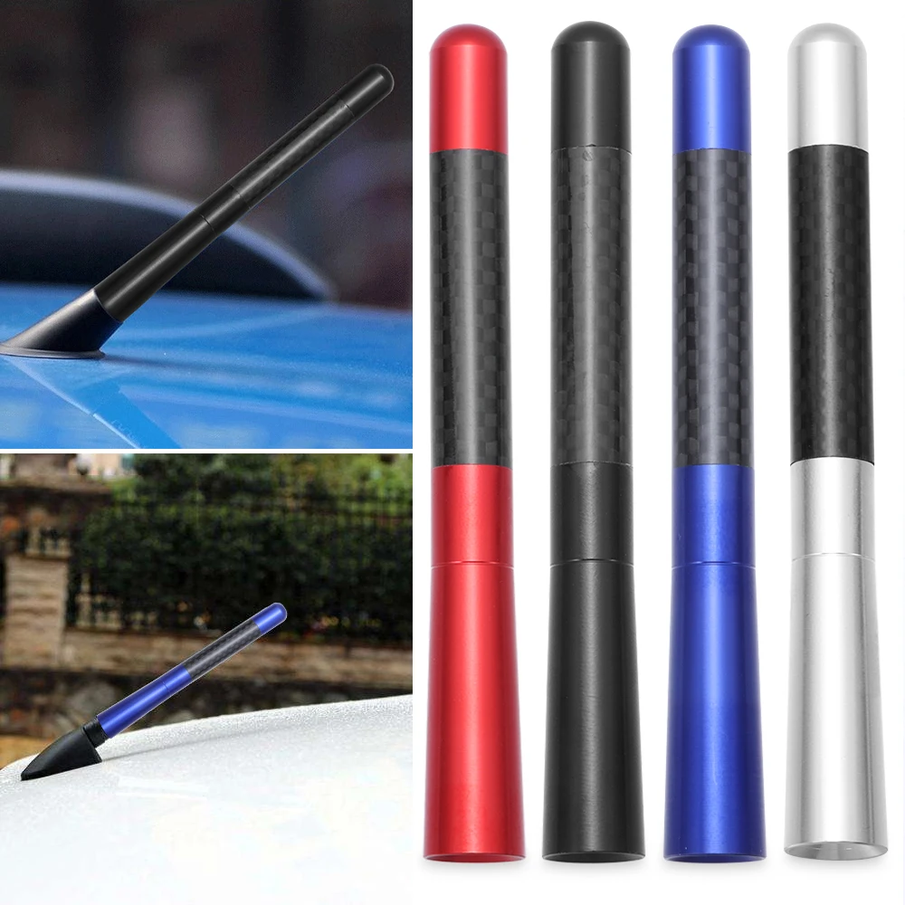 

12CM Carbon Fiber Car FM Radio Antenna Decor For Ford Focus 2 3 Fiesta Mazda 3 5 6 Peugeot Citroen Opel Skoda Toyota Auris Anten