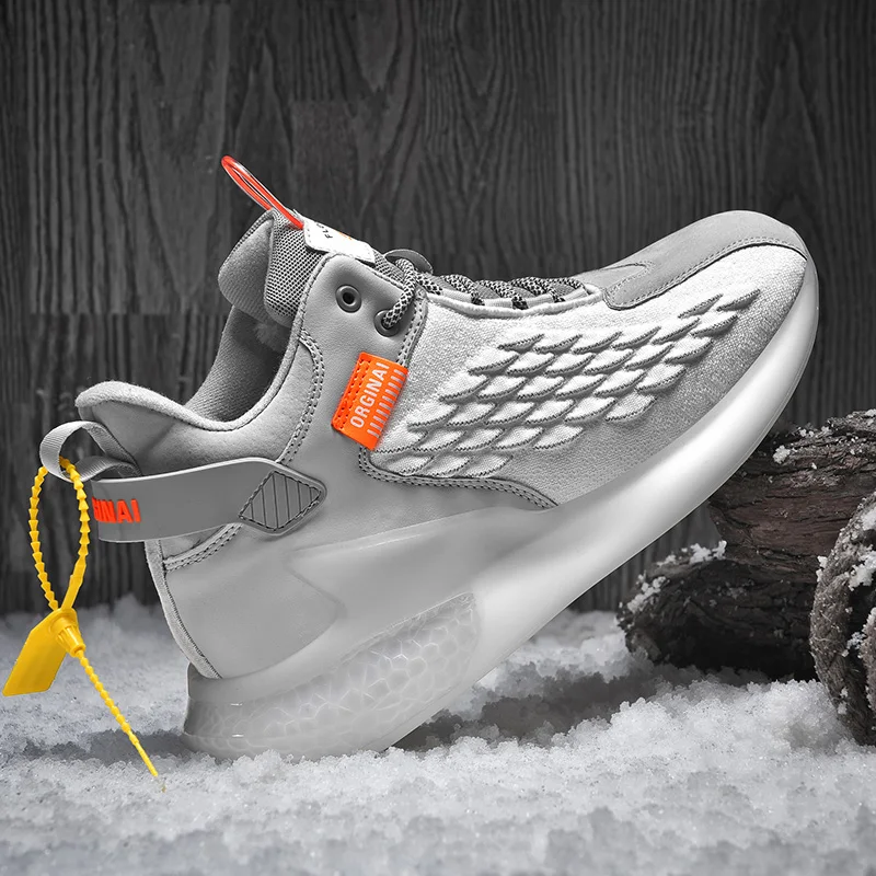 Теплые мужские кроссовки для бега удобная модная уличная спортивная обувь