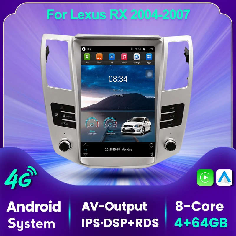 

Автомобильный мультимедийный плеер Mekede, 12,1 дюйма, 6 ГБ + 128 Гб, GPS-навигация, для Lexus RX RX300 RX330 RX350 RX400 RX450 2004-2007 carplay 4G