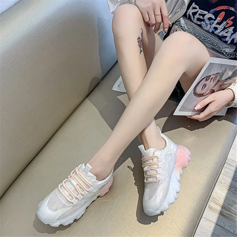 

Sneakers Women Shoes Breathable Mesh Female Sport Trainers 2021 Casual Thick Bottom Platform Sneakers Women Zapatillas De Mujer
