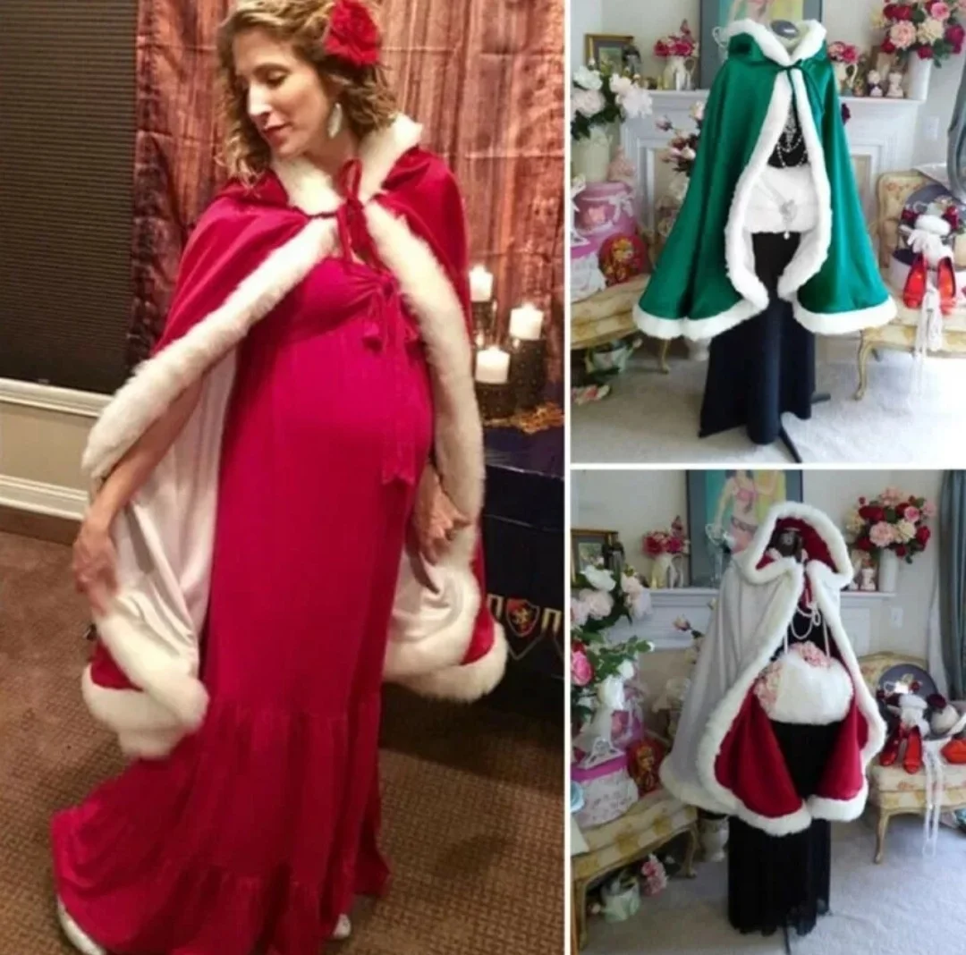 

Накидка с шариком, Рождественская накидка для взрослых и детей, красная Сексуальная накидка, сценический костюм