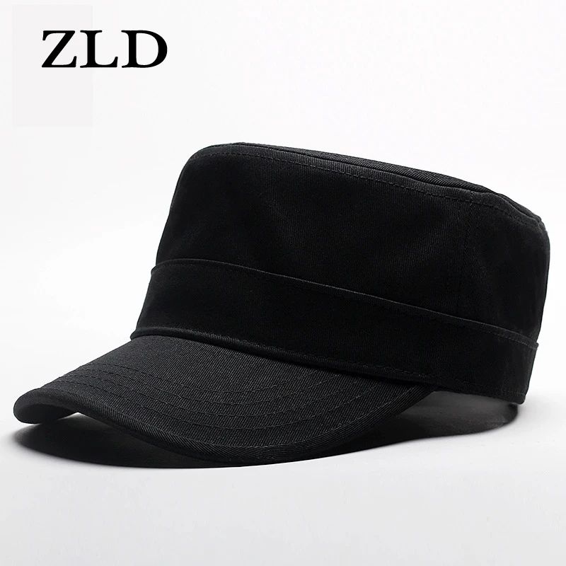 ZLD Новая модная мужская бейсболка с плоским верхом однотонная Осень зима Мужская
