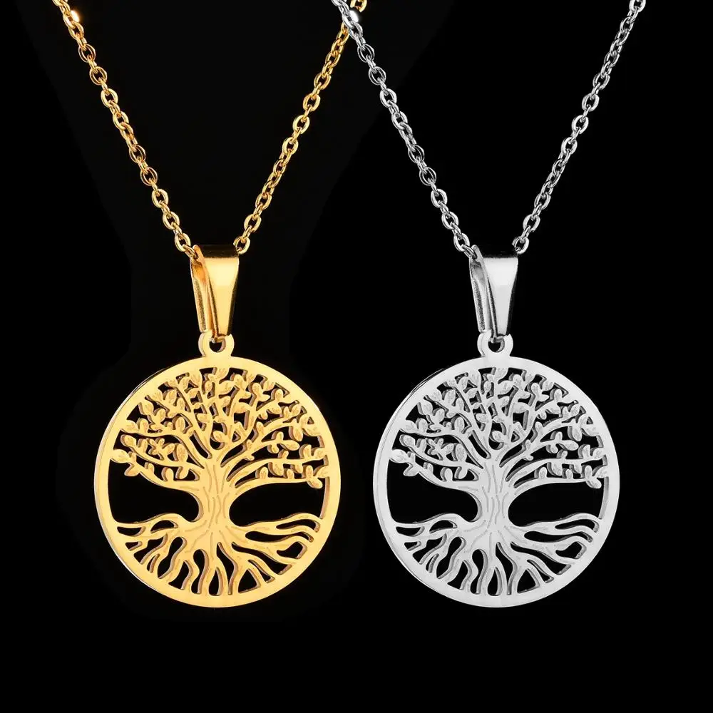 Ожерелье ELSEMODE из нержавеющей стали с подвеской Древо жизни 7 видов ожерелья