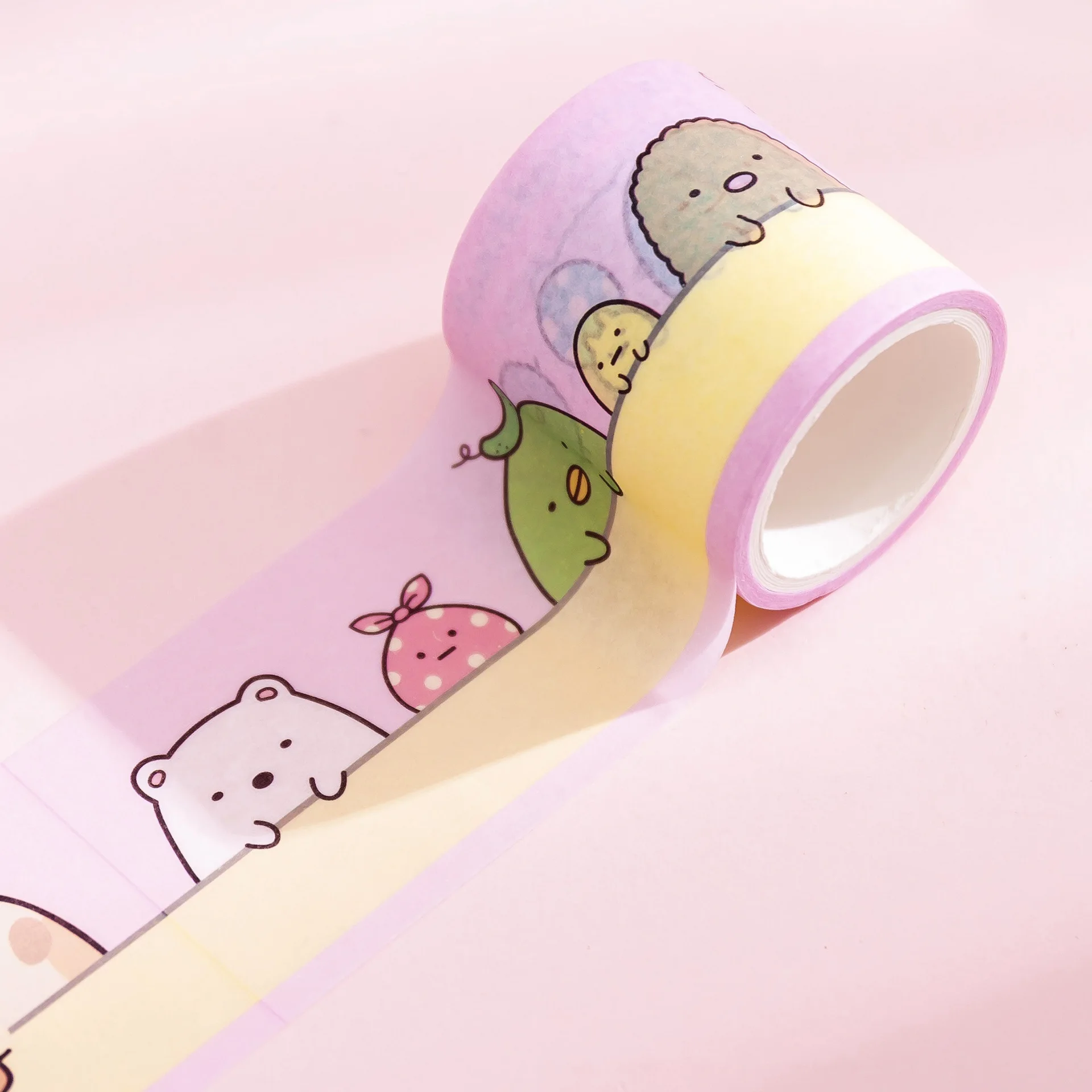 pink 1 шт. милый бант Sumikko Gurashi супер лента Bullet Journal васи клейкая лента DIY Скрапбукинг наклейка этикетка Маскировка - Цвет: pink